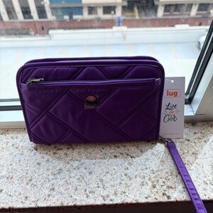 Lug Zeppelin Purple Zip Around Wallet Wristlet NWT